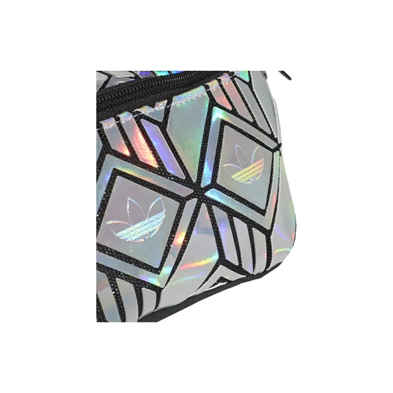 Adidas Originals Artificial Leather Fanny Pack Regular Women's Dazzling Color Silver-3