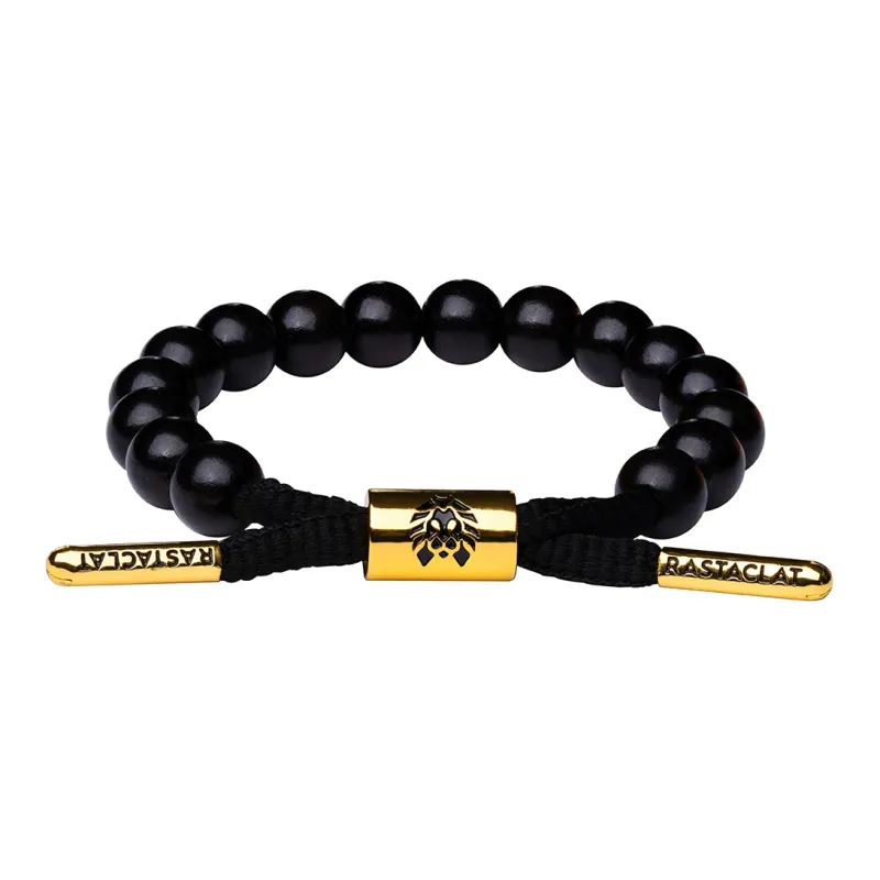 Rastaclat Alloy Small Lion Chinese Style Wooden Bracelet Unisex Ebony-5