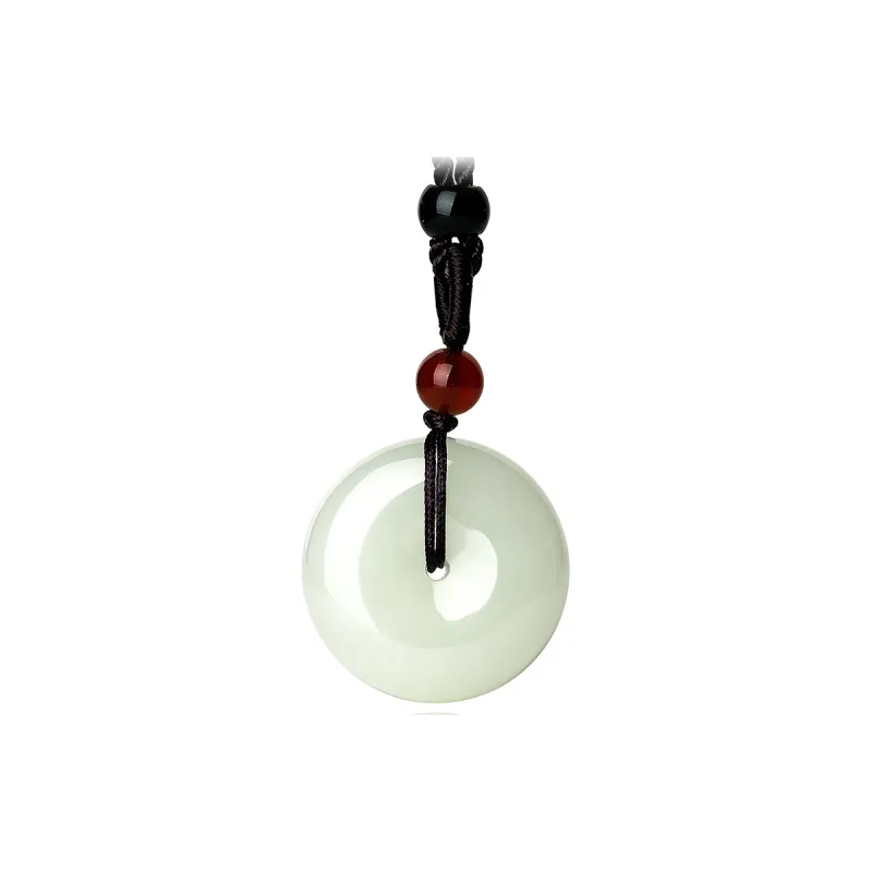 LAOMIAO Pendants Pale Greenish White Jade Unisex-5