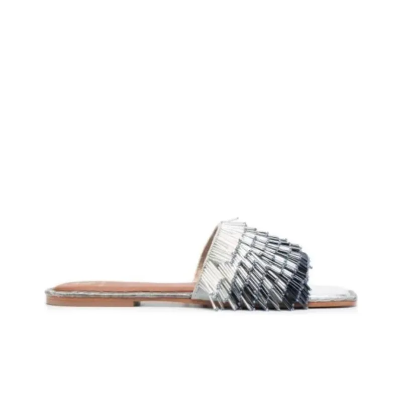 De Siena SHOES 15mm Beaded Slip-on Sandals-1