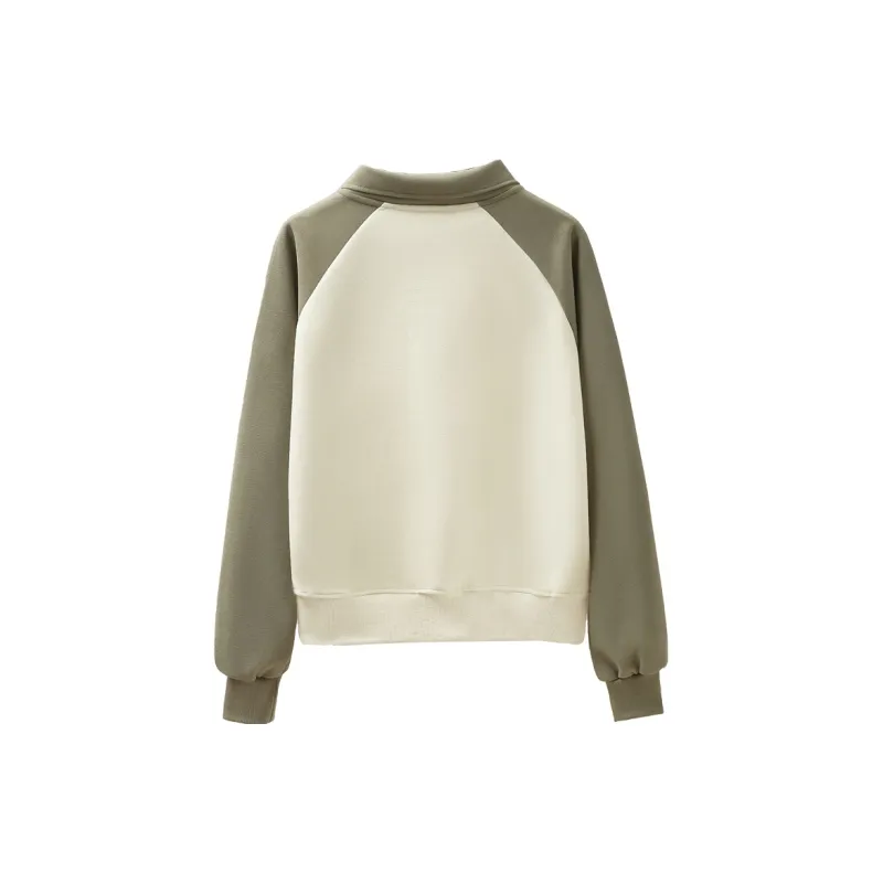 Cypress House Sweatshirt Women's Ecru & Army Green-1