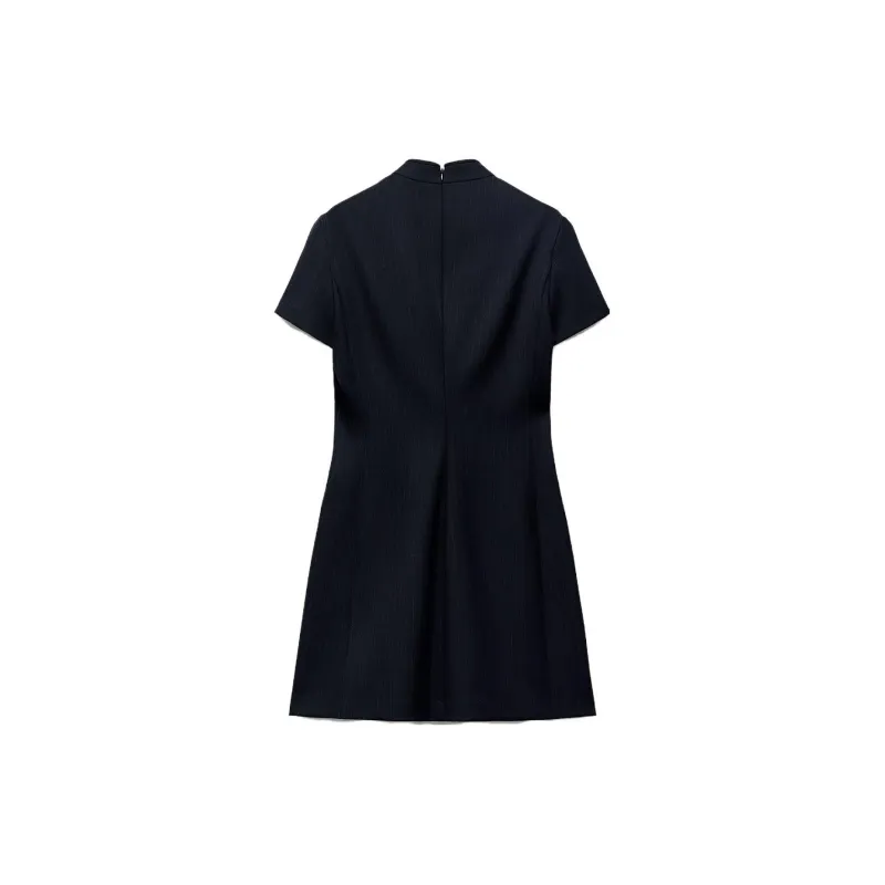 ZARA Short Sleeved Dresses Women's Blue-1