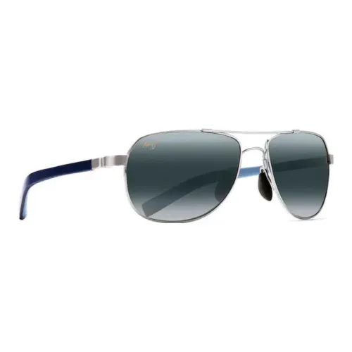 Maui Jim Metal Aviator Sunglasses Men's Silver