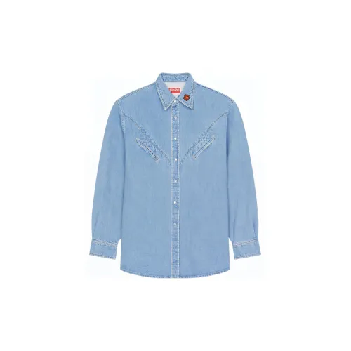 KENZO X Nigo Western Flower Limited Collection Shirts Men Sky Blue