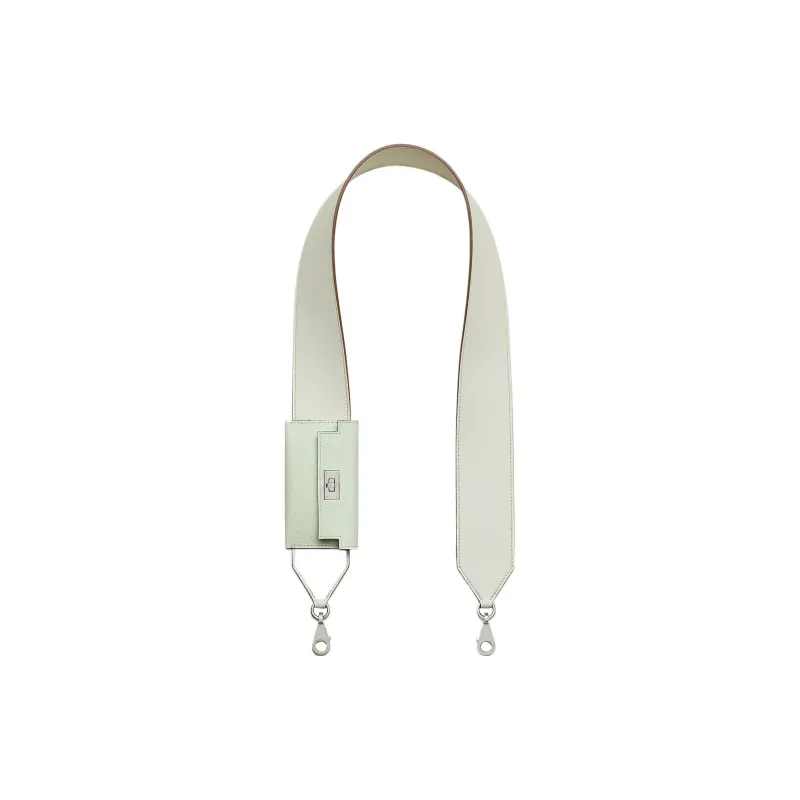 HERMES Kelly Pocket Swift Padded Epsom Leather Shoulder Strap Bag Straps Women's Mushroom Bag In Light Green-0