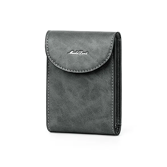 MashaLanti Synthetic Leather Extra Thin Document Wallet Card Holder Men's Coffee/Gray Green-9