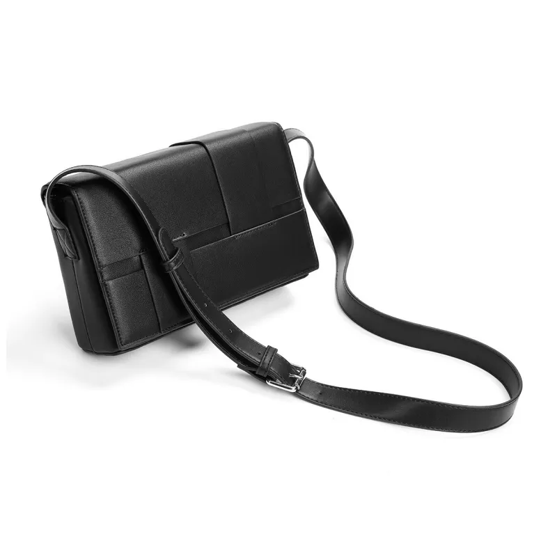Yawei Kuroda PU Crossbody Bags Unisex Black-5