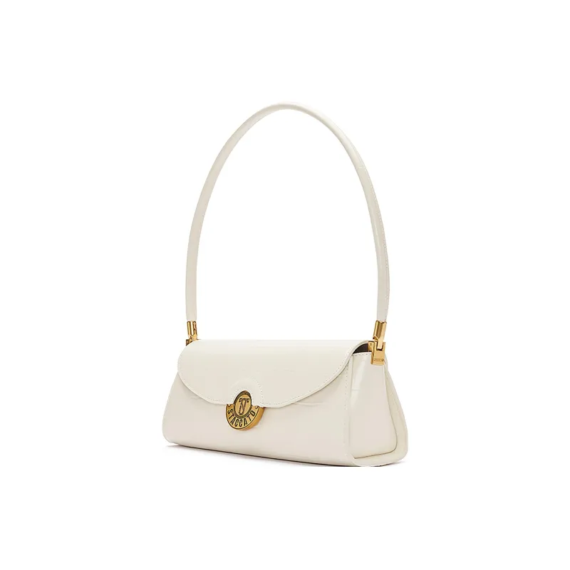 Staccato Cow Leather Shoulder Bag Regular Women's Cream White/Khaki Deep Apricot/Nightfall Black/Haze Blue-6