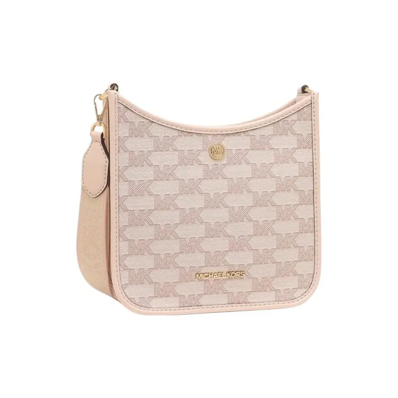 MICHAEL KORS Briley Coated Canvas With Leather Crossbody Bag, Shoulder Bag Women's Pink Multicolor-1