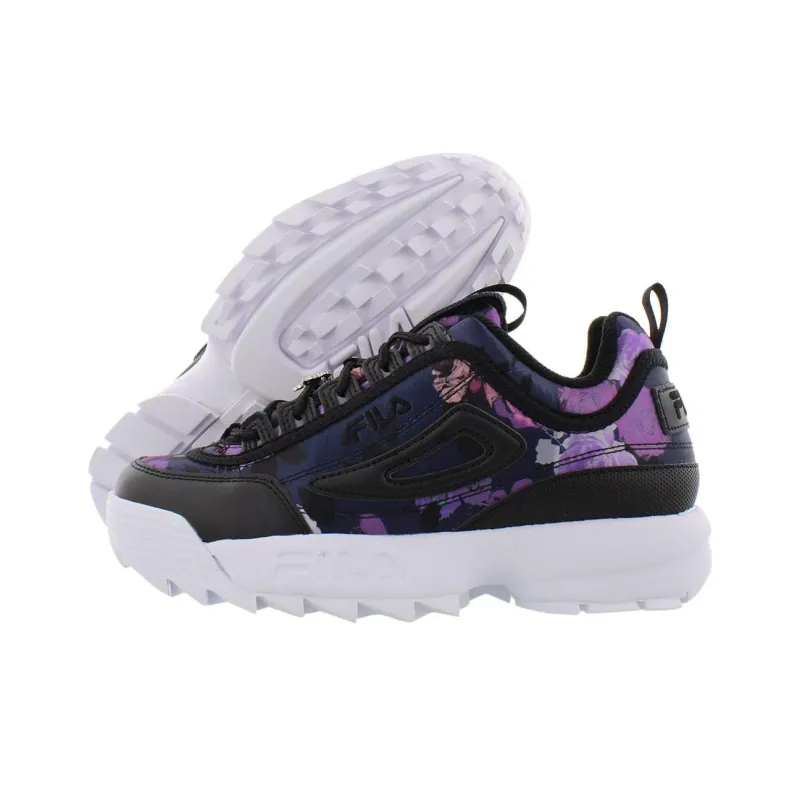 FILA Disruptor 2 Cushioning Wear Resistant Low Top Casual Shoes Women's Purple Black-2