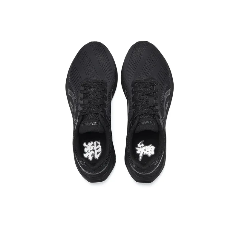 DO WIN Three Generations Of God Of War Running Shoes Unisex Low Top Black-3