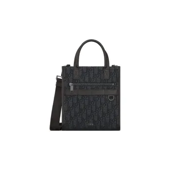DIOR Oblique Printed Fabric Tote Bag Shopping Bag Handbag Shoulder Bag Crossbody Bag Regular Men's Black