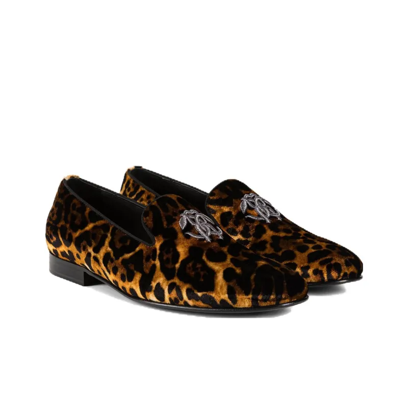 Roberto Cavalli Logo-embroidered Leather Loafers-2