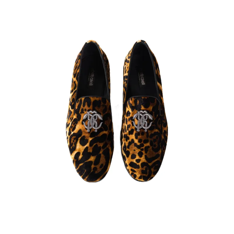 Roberto Cavalli Logo-embroidered Leather Loafers-4