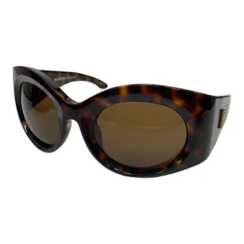 Balenciaga Plastic Irregular Shape Sunglasses Unisex Brown