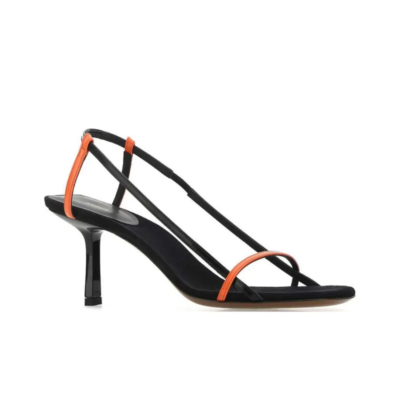 NEOUS One Strap Sandals 6.5cm Women's Black Orange-1