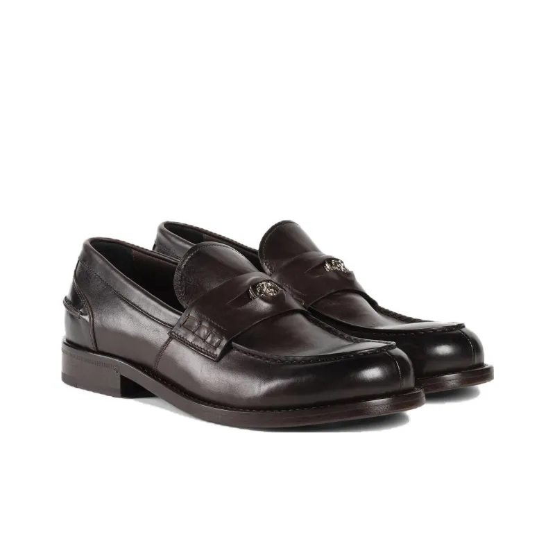 Roberto Cavalli Logo-plaque Leather Loafers-2