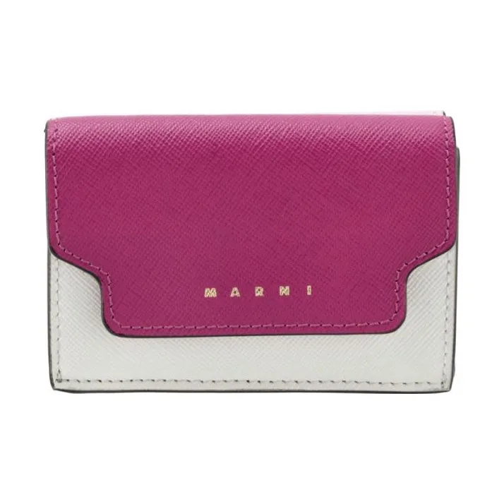 MARNI Calfskin Wallet Women's Plum-0