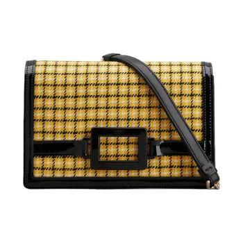 Roger Vivier Checked Foldover Top Clutch Bag
