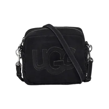 UGG Sheep Wool Leather Crossbody Bag Shoulder Bag Small Size Women's Black