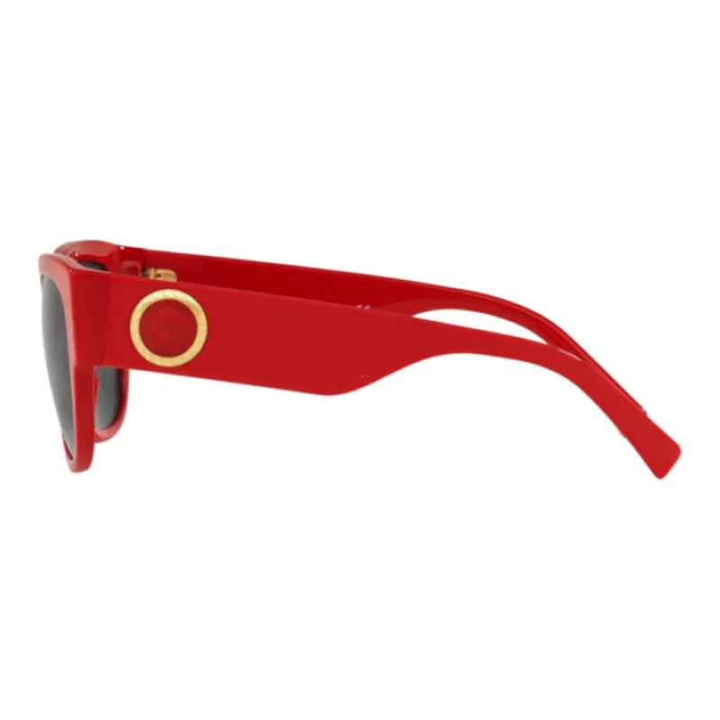 VERSACE Plastic Irregular Shape Sunglasses Men's Red-3