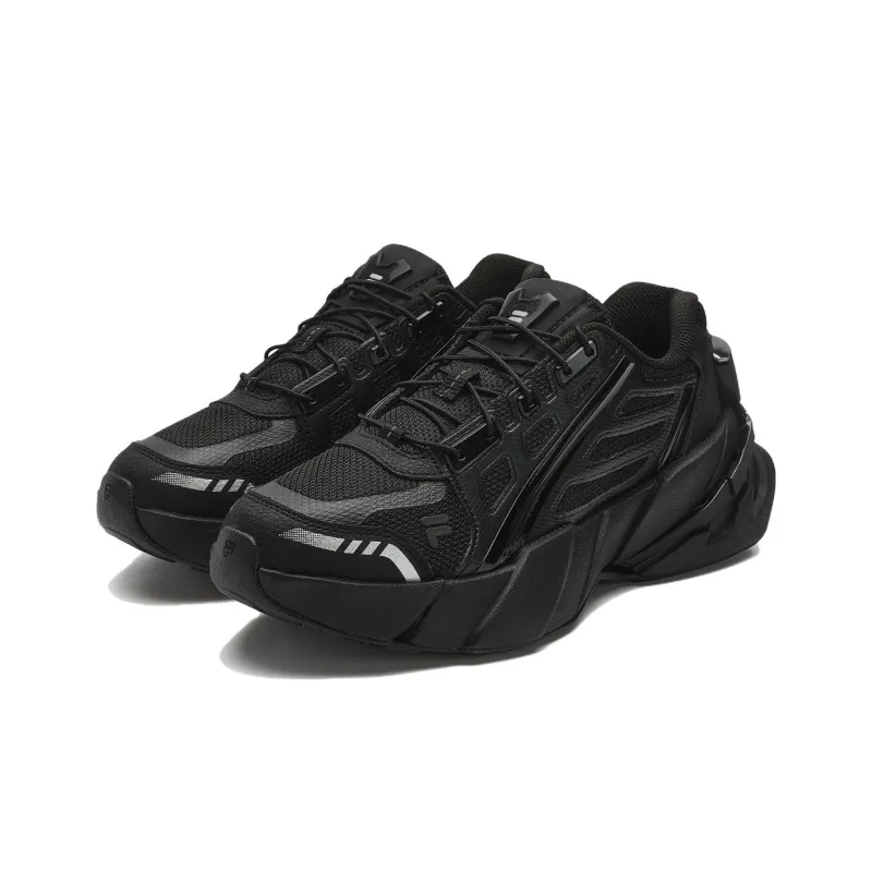 FILA FUSION TI 22 Cushioning Lightweight Low Top Chunky Sneakers Women's Black-1