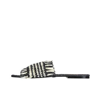 De Siena Slide Slippers 1cm Women's Black White