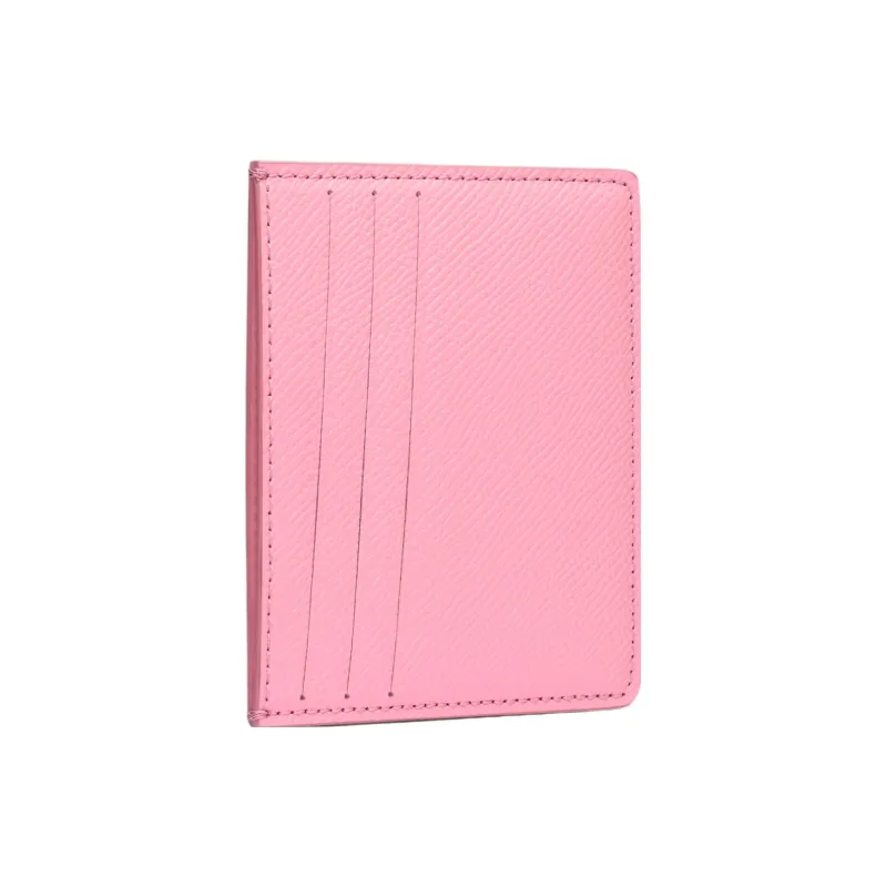 Maison Margiela Grain Cow Leather Card Holder Small Size Women's Pink-1