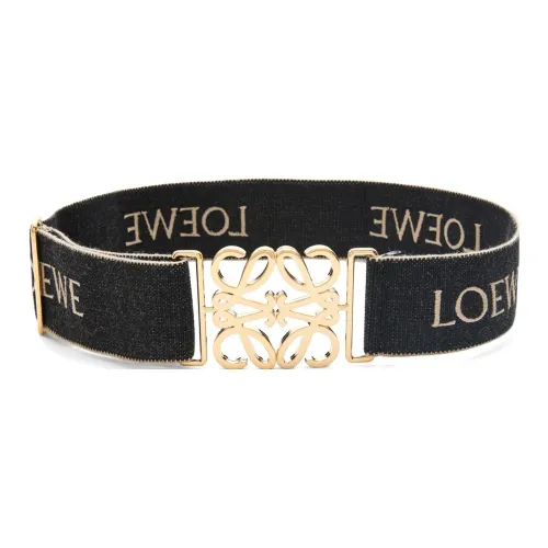 LOEWE Belt Unisex Black Width 5CM