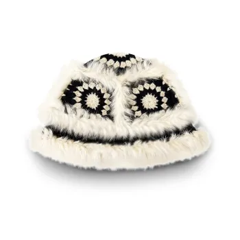 LEONAJ Rabbit Fur Bucket Hats Unisex