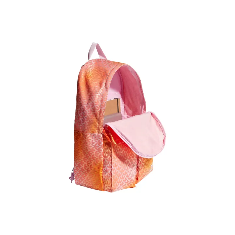 Adidas Recyclable Polyester Jacquard Backpack Unisex Orchid Fusion With Impact Orange And Crew Yellow-3