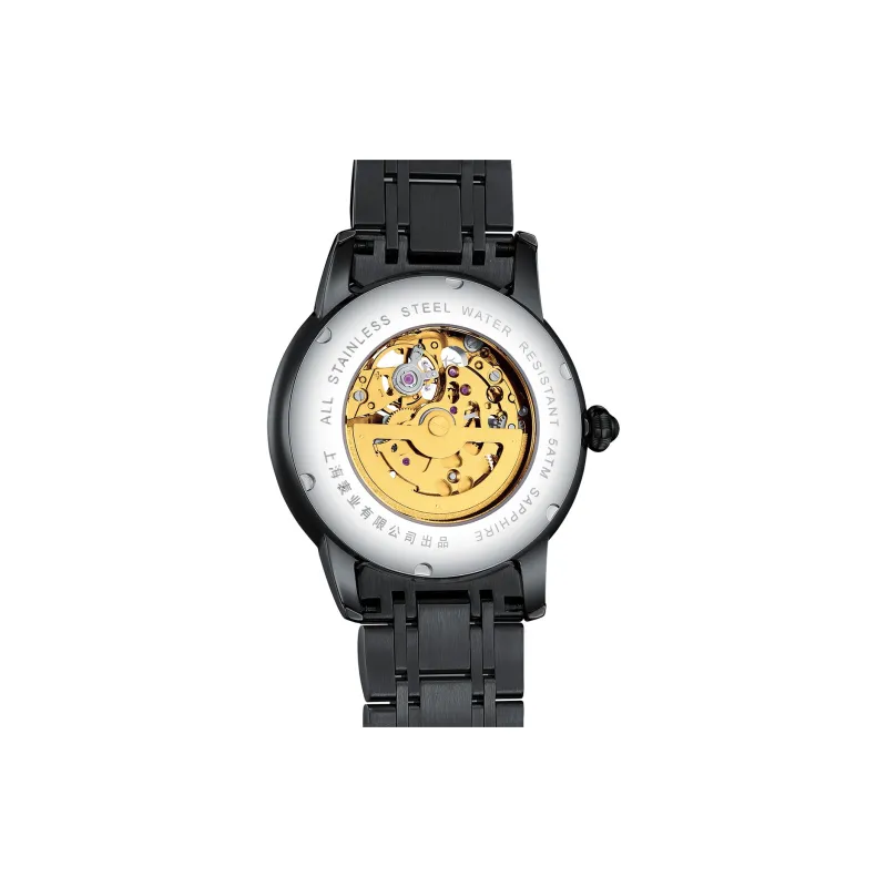 SHANGHAI National Automatic Mechanical Movement Stainless Steel Watchband Watch Men's Watches Cut Out Dial-2