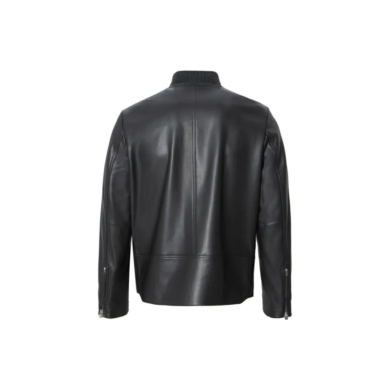 ANDREW MACKENZIE FW23 Leather Jacket Men's Black-1