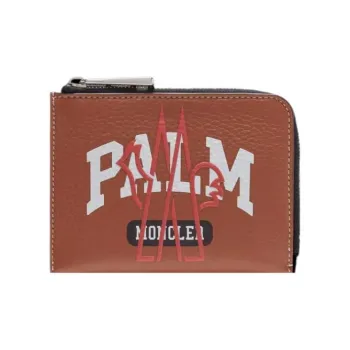 Moncler PALM ANGELS Collaboration Soft Calfskin Card Holder Men's Brown