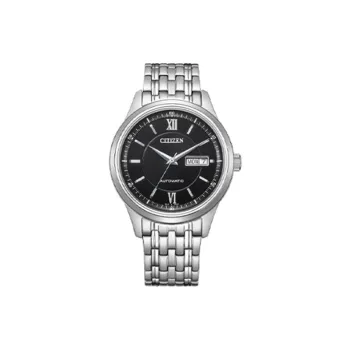 CITIZEN Automatic/Manual Mechanical Movement Stainless Steel Strap Watch Men's Watches Black Dial