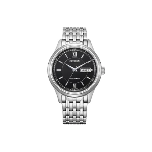CITIZEN Automatic/Manual Mechanical Movement Stainless Steel Strap Watch Men's Watches Black Dial