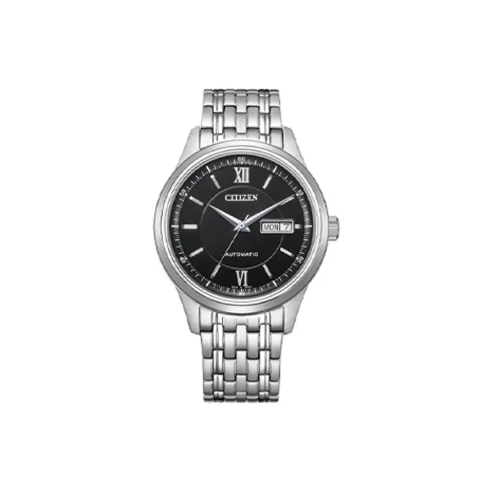 CITIZEN Automatic/Manual Mechanical Movement Stainless Steel Strap Watch Men's Watches Black Dial-0