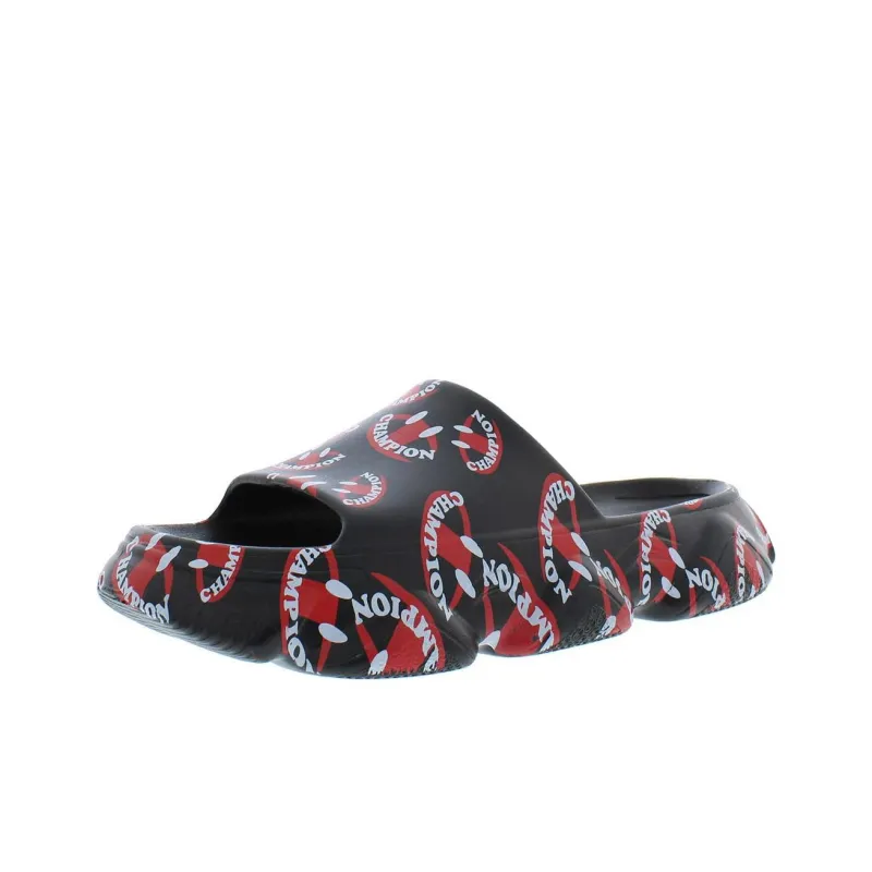 Champion Rubber Sole Slide Slippers Men's Black Red-0