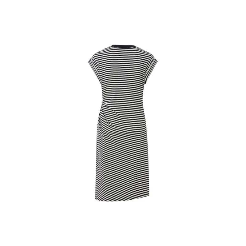 MOCO Sleeveless Dress Women's Black White Stripes-1