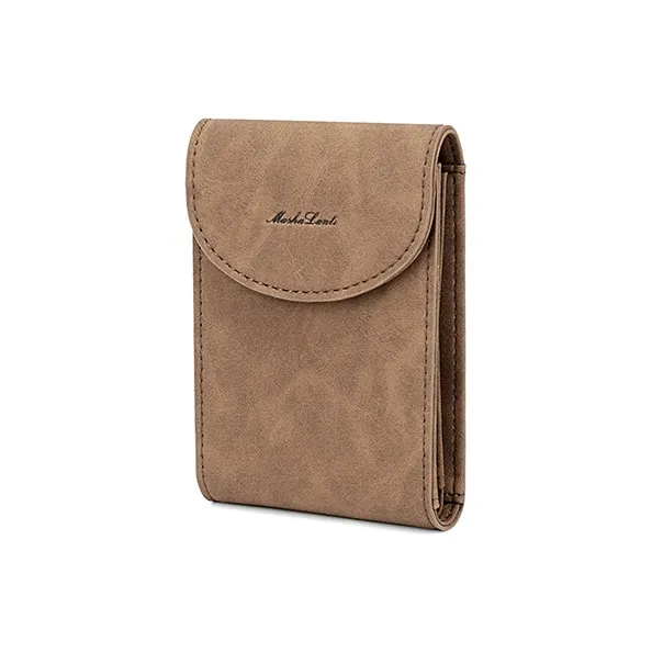 MashaLanti Synthetic Leather Extra Thin Document Wallet Card Holder Men's Coffee/Gray Green-2