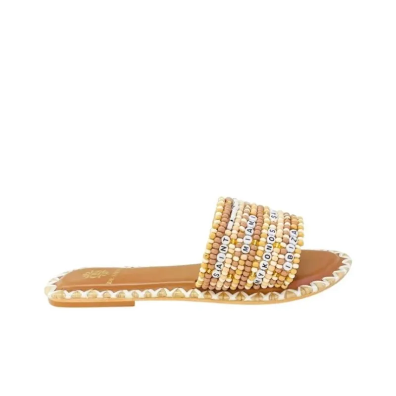 De Siena SHOES Resort Bead Flat Slides-1
