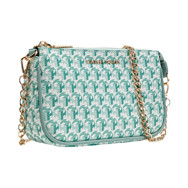 VANESSA HOGAN Monogram Crossbody Bags Green-1