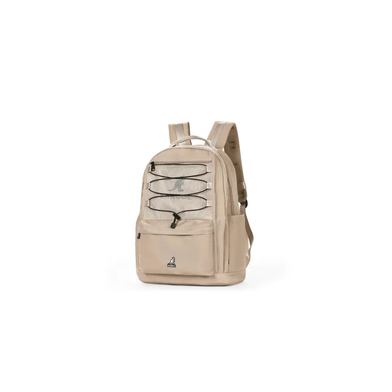 KANGOL Nylon Fabric Backpack Medium Size Unisex Ivory White/Milk Tea Apricot/Burgundy/Black/Khaki-12