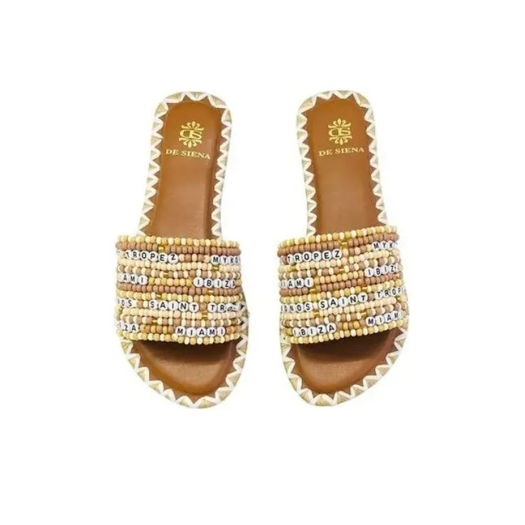 De Siena SHOES Resort Bead Flat Slides-3
