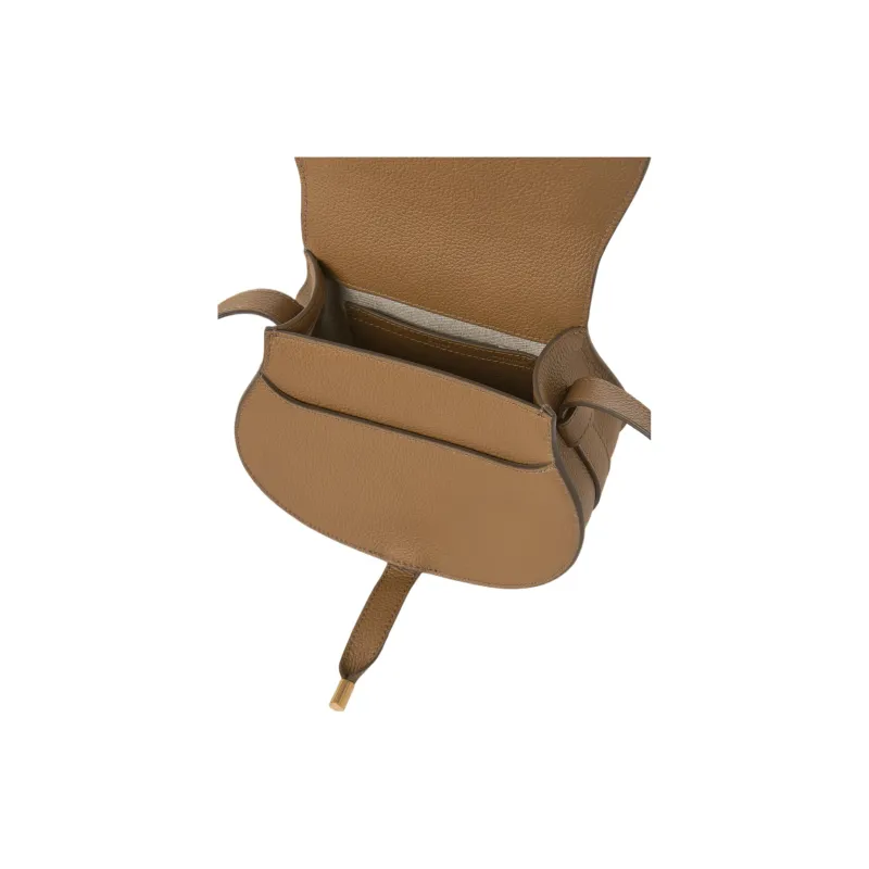 Chloe Marcie Calfskin Saddle Bag, Crossbody Bag Trumpets Women's Pottery Brown-3