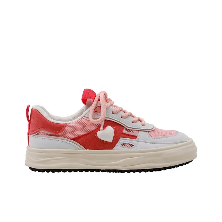MINGKUANG Streetwear Heart Shoes Slip Resistant, Abrasion Resistant, Lightweight Low Top Skateboard Shoes Women's-3