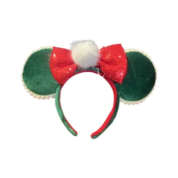 Disney 2023 Christmas Collection Minnie White Ball Green Headband Doll Products