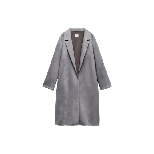 ZARA Coats Women's Light Gray