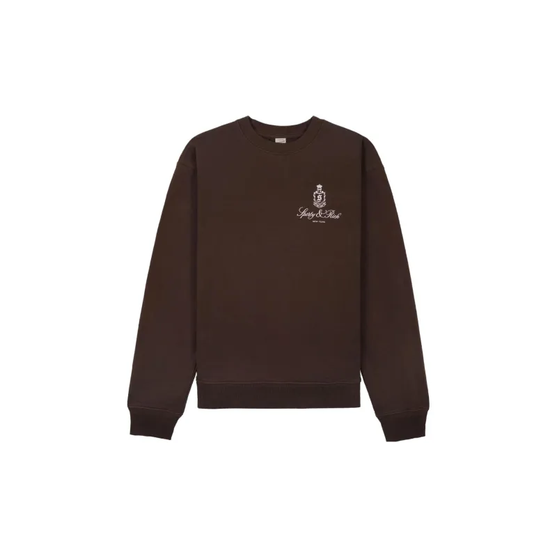 SPORTY & RICH Crown embroidered Cotton Sweatshirt-1