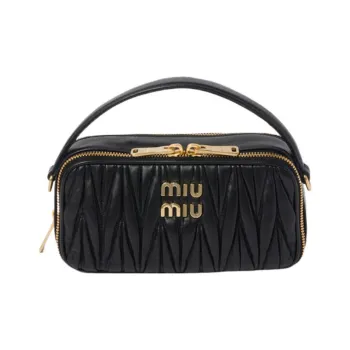 MIU MIU Matelassé Nappa Leather Crossbody Bag, Shoulder Bag, Handbag Women's Black